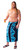 Jungle Baby Blue PLUS SIZE Tie Dye Mens Sarong - Fringeless Sarong