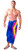 Tie Dye Mens Sarong in Blues, Pinks and Gold