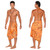 Abstract Top Quality Mens Sarong in Orange