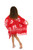 Girls Poncho Hibiscus Flower Cover-Up in Red/White