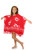 Girls Poncho Hibiscus Flower Cover-Up in Red/White