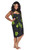 Hibiscus Top Quality Sarong in Lime Green / Black PLUS Size-NO RETURNS - Fringeless Sarong