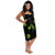 Hibiscus Top Quality Sarong in Black / Green PLUS SIZE - Fringeless Sarong