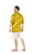 Shirt Casual Golden T Button Down Short Sleeve Mens Beach Shirt in Traditional Motif Gold