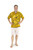 Shirt Casual Golden T Button Down Short Sleeve Mens Beach Shirt in Traditional Motif Gold
