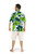 Shirt Casual Amazon Jungle Green and White Button Down Short Sleeve Mens Beach Shirt