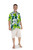 Shirt Casual Amazon Jungle Green and White Button Down Short Sleeve Mens Beach Shirt