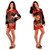 Abstract Tiki Tunic Dress Beach Cover Up in Black / Brown / Burgundy