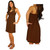 Womens Mini Dress / Short Dress - Light Brown
