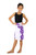 Kids Floral Half Sarong "Sweet Mulberries" Purple and White - Fringeless Saron