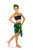 Kids Lavish Jungle Green and Black - Fringeless Half Sarong