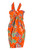 1 World Sarongs Female Traditional Batik Cotton Sarong "Mix Flower" in Orange - Design 30