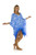 Abstract Tribal Fringed Poncho Light Blue