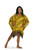 Fringed Poncho With Traditional Motif Gold - Parang Rusak