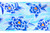 Blue Floral Motif in Turquoise Background Blue Floral Motif in Turquoise Background