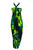 1 World Sarongs Floral Motif in Green with Black background