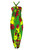 1 World Sarongs Floral Motif in Red and Yellow with Green background
