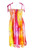 1 World Sarongs Kids Tube Top Sundress with Embroidered Tie Dye in Orange, Yellow, and Pink L/XL