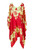 La Fleva Women's Swimsuit Beach Cover Up Bikini Beachwear Bathing Suit Beach Dress in Floral Motif Red and Yellow