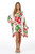 La Fleva Women's Swimsuit Beach Cover Up Bikini Beachwear Bathing Suit Beach Dress in Hibiscus Floral Red and Green