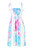 1 World Sarongs Womens Tube Top Sundress with Floral Motif in Turquoise, Pink, and White
