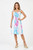 1 World Sarongs Womens Tube Top Sundress with Floral Motif in Turquoise, Pink, and White