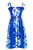 1 World Sarongs Womens Tube Top Sundress with Hibiscus Floral Design in Blue, Turquoise, and White