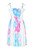 1 World Sarongs Teen Tube Top Sundress with Floral Motif in Turquoise, Pink, and White