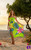 Arpela Tropical Plumeria - Hand-Painted Plumeria Sarong on Green Background, Crafted with Top-Quality Rayon