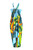 Arpela Tropical Elegance - Hand-Painted Heliconia Flower Sarong on Turquoise Background, Crafted with Top-Quality Rayon