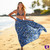 Arpela Cloudy Serenity -  Hand-Drawn Mega Mendung Clouds Sarongs in Blue, Crafted with Top-Quality Rayon