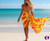 Arpela Sunny Paradise - Hand Drawn Plumeria and Monstera Sarong in Red and Yellow, Crafted with Top-Quality Rayon