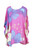 1 World Sarongs Poncho in Floral Motif in Turquoise and Yellow