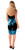 1 World Sarongs Floral Sarong "Caribbean Sea" Dark Blue and Black - Fringeless Sarong
