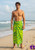 Men Arpela Cloudy Serenity -  Hand-Drawn Mega Mendung Clouds Sarongs in Green, Crafted with Top-Quality Rayon