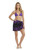 Floral Half Sarong "Amethyst Magic" Purple and Black - Fringeless Half Sarong
