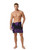 Men Floral Half Sarong "Amethyst Magic" Purple and Black - Fringeless Half Sarong