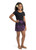 Kids Floral Half Sarong "Amethyst Magic" Purple and Black - Fringeless Half Sarong