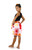 Girls Floral Half Sarong "Sunset Joy" Orange and Peach - Fringeless Sarong