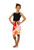 Girls Floral Half Sarong "Sunset Joy" Orange and Peach - Fringeless Sarong