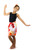 Girls Floral Half Sarong "Sunset Joy" Orange and Peach - Fringeless Sarong