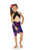 Girls Floral Half Sarong "Summer Romance" Pink and Purple - Fringeless Sarong