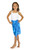 Girls Half Sarong "Turquoise Blue" Smoked