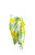 Girls Floral Half Sarong "Canary Island" Yellow and Green Fringeless-1624345936