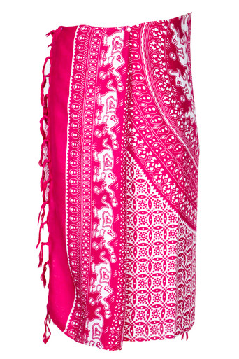 Mandala Mens Sarong with Elephants in Pink