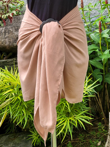 1 World Sarongs with solid pastel color Ultra Light Milk Choco Brown Half  Size