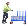 Carro base plataforma con 2 laterales ajustables con barandillas con operador