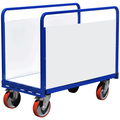 Carro de transporte ajustable de doble cara con laterales de plástico