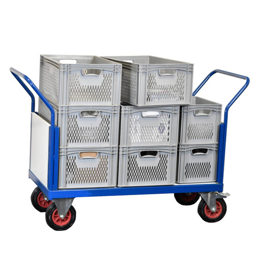 Carro de plataforma con 3 lados plásticos