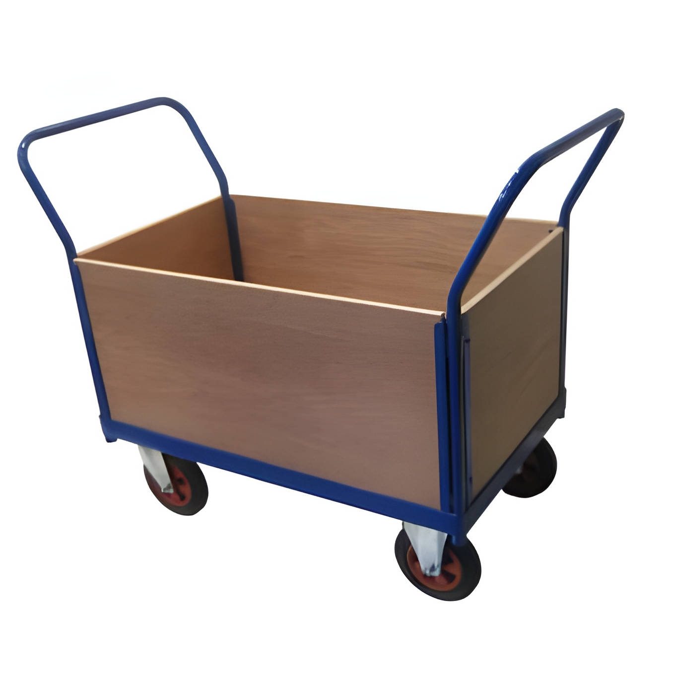 Carro de plataforma con 4 laterales de madera